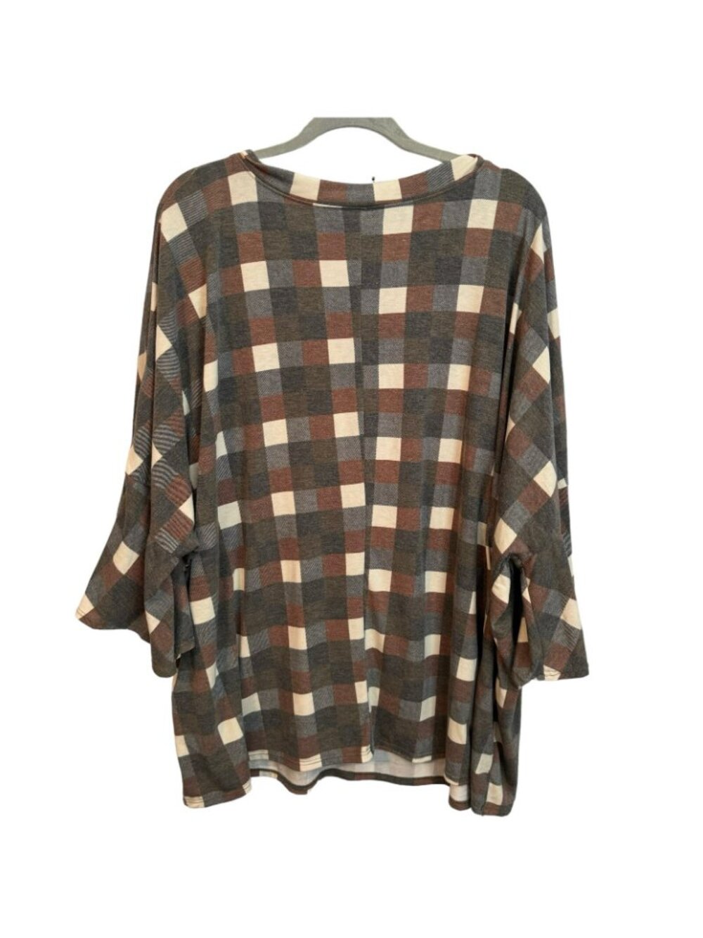 Crepas Blouse Size 2X/3X Gray Multi Sleeves 3/4 Women Top Blouse - Picture 3 of 12